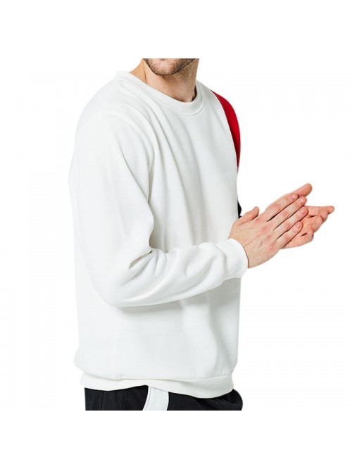 Men's Casual Round Neck Loose Sweatshirt Color Blo...