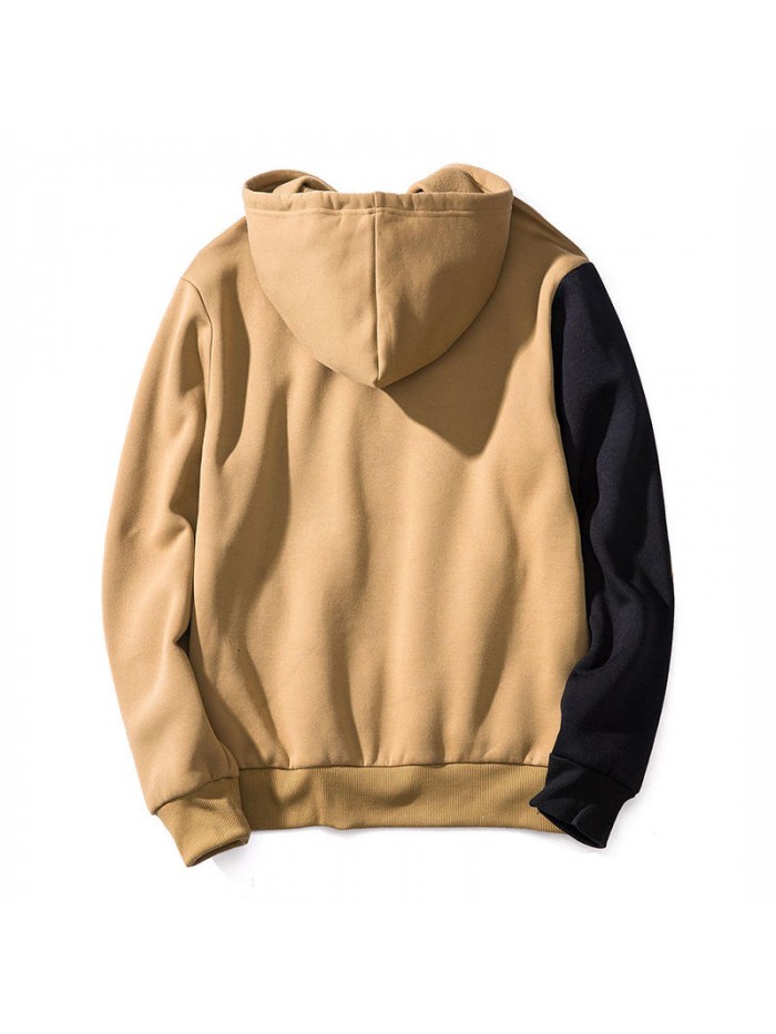 High Street Leisure Loose Hoodies Spring Autumn Men's Color Block Long-sleeved Sweatshirts