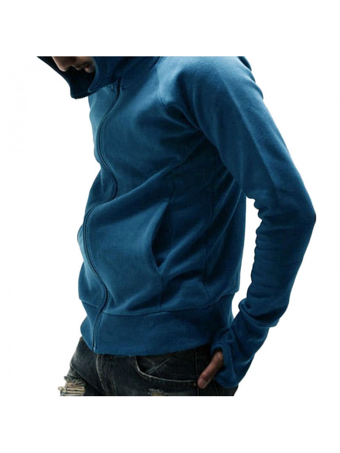 Autumn Fashion Cotton Loose Zipper Casual Thick Hooded Sweatshirt for Men