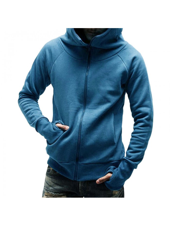 Autumn Fashion Cotton Loose Zipper Casual Thick Hooded Sweatshirt for Men