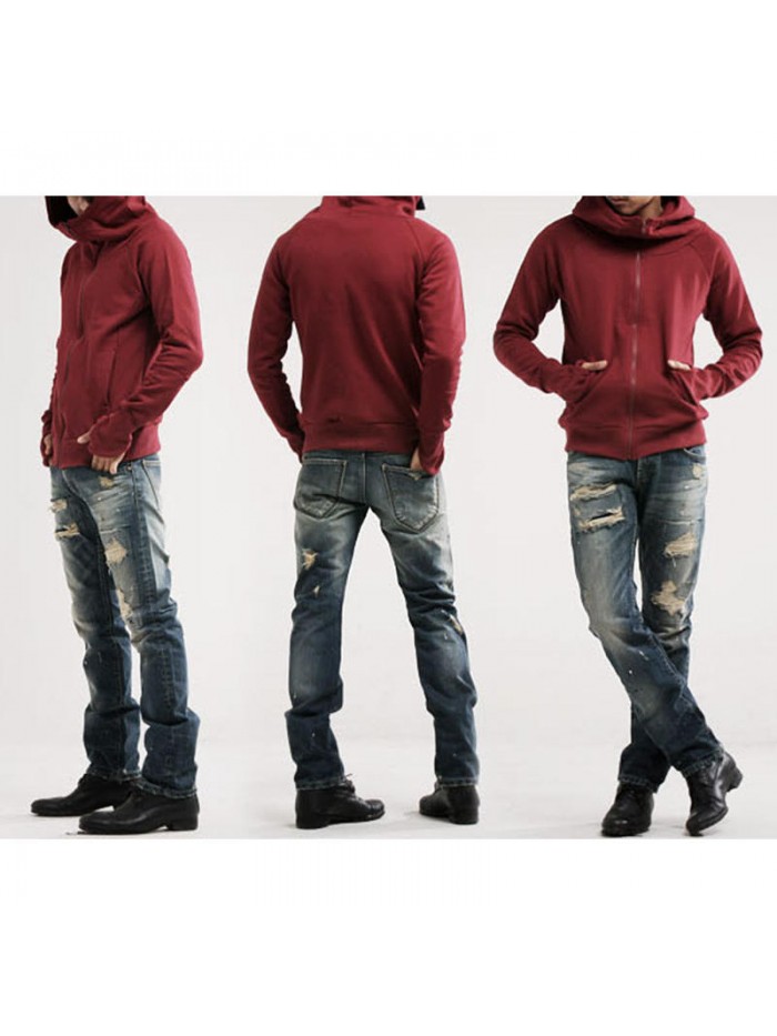 Autumn Fashion Cotton Loose Zipper Casual Thick Hooded Sweatshirt for Men