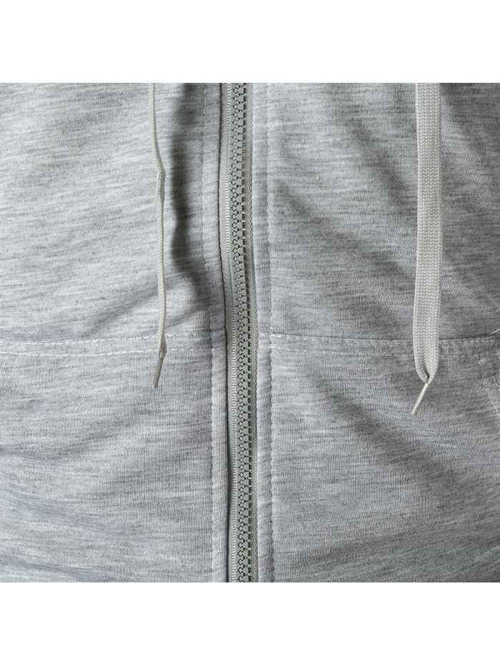 Men's Fashion Solid Color Pocket Zipper Design Long Sleeve Hoodies Sweatshirt