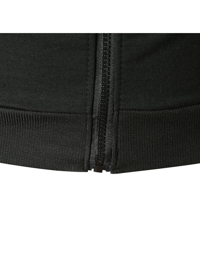 Men's Fashion Solid Color Pocket Zipper Design Long Sleeve Hoodies Sweatshirt