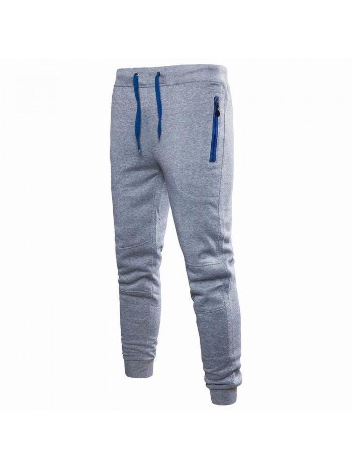 Men's Outdoor Cotton Drawstring Pure Color Fit Sports Casual Pencil Pants