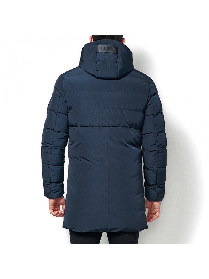 Mens Plus Size Thickened Warm Hooded Mid Long Winter Padded Jacket Parka