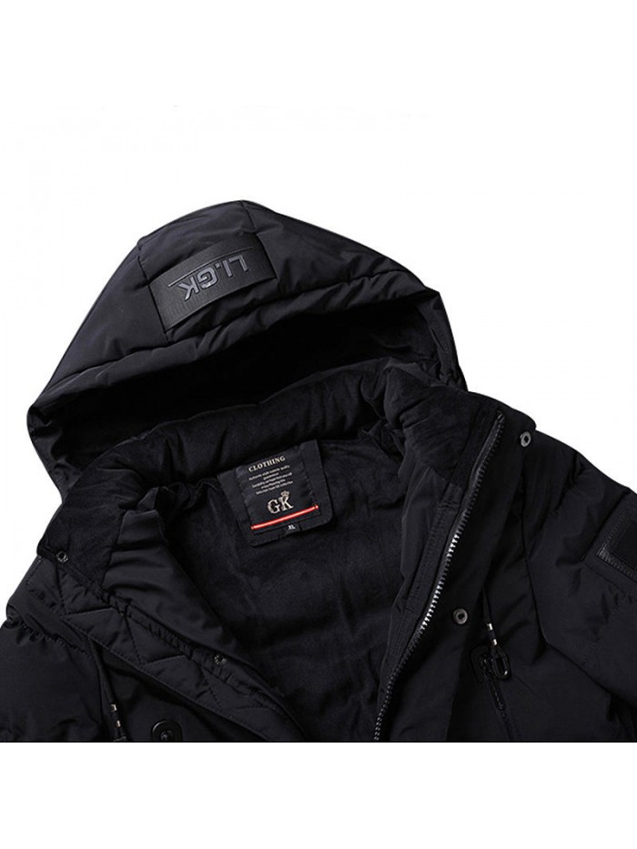 Mens Plus Size Thickened Warm Hooded Mid Long Winter Padded Jacket Parka