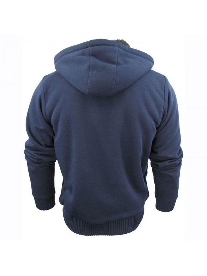 Men's Cotton Winter Fit Comfy Hoodies Warm Solid Color Thick Sweatshirts