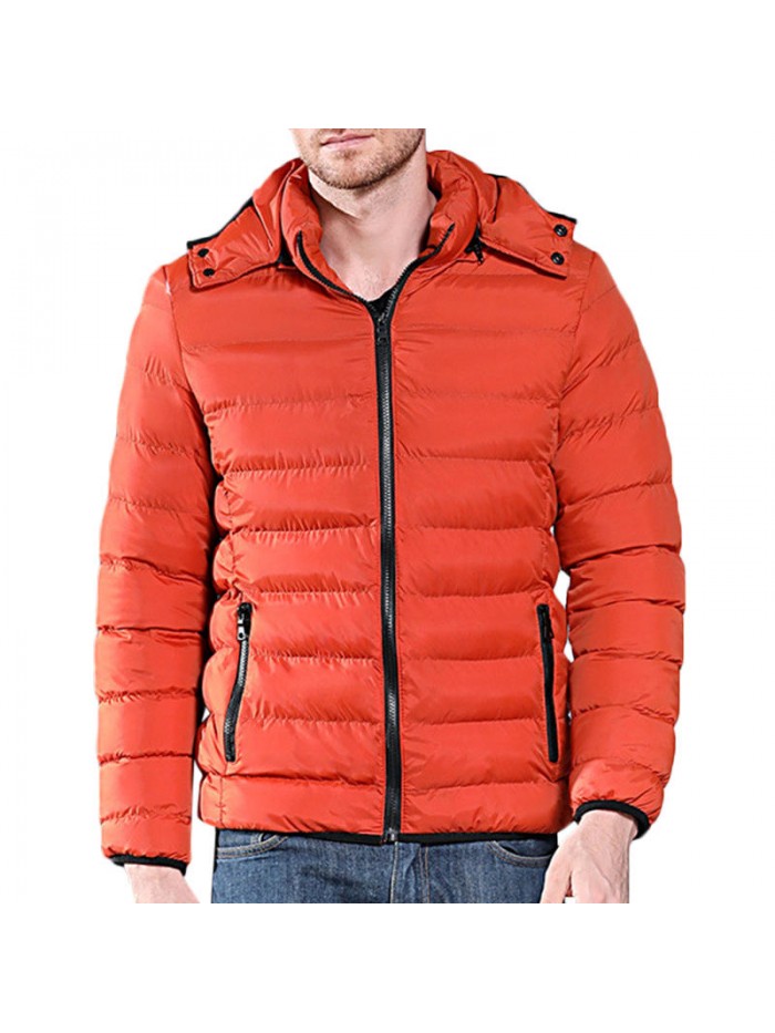 Mens Winter Hooded Windproof Soft Warm Classic Insulated Padded Jacket