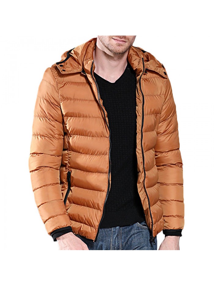 Mens Winter Hooded Windproof Soft Warm Classic Insulated Padded Jacket