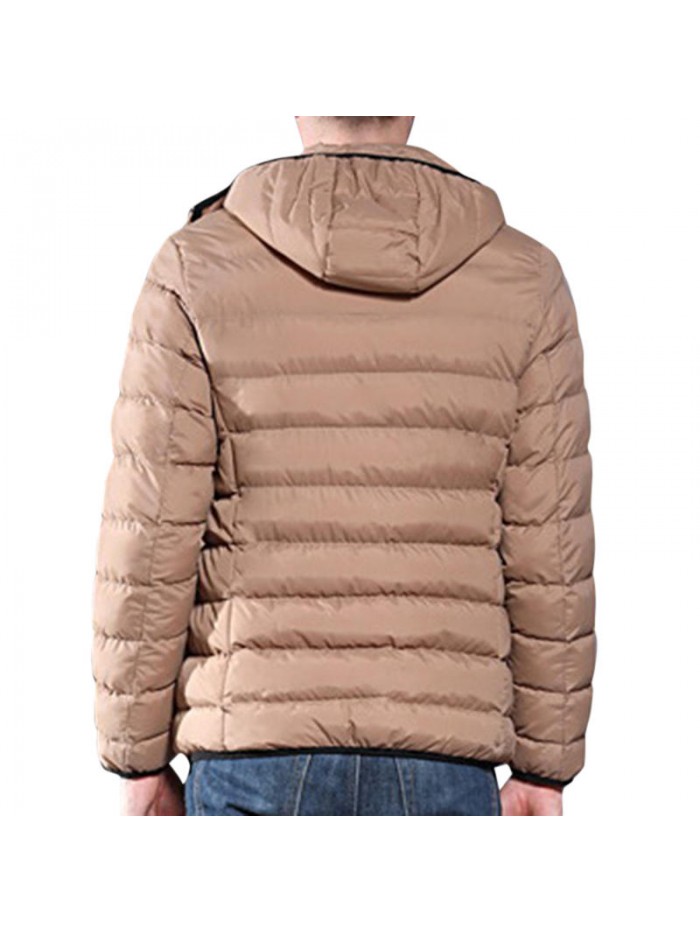 Mens Winter Hooded Windproof Soft Warm Classic Insulated Padded Jacket