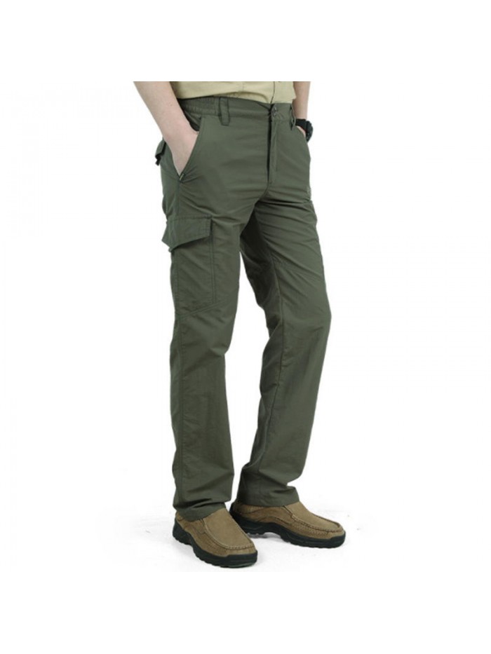 Mens Outdoor Casual Quick Dry Breathable Multi-pocket Military Cargo Pants