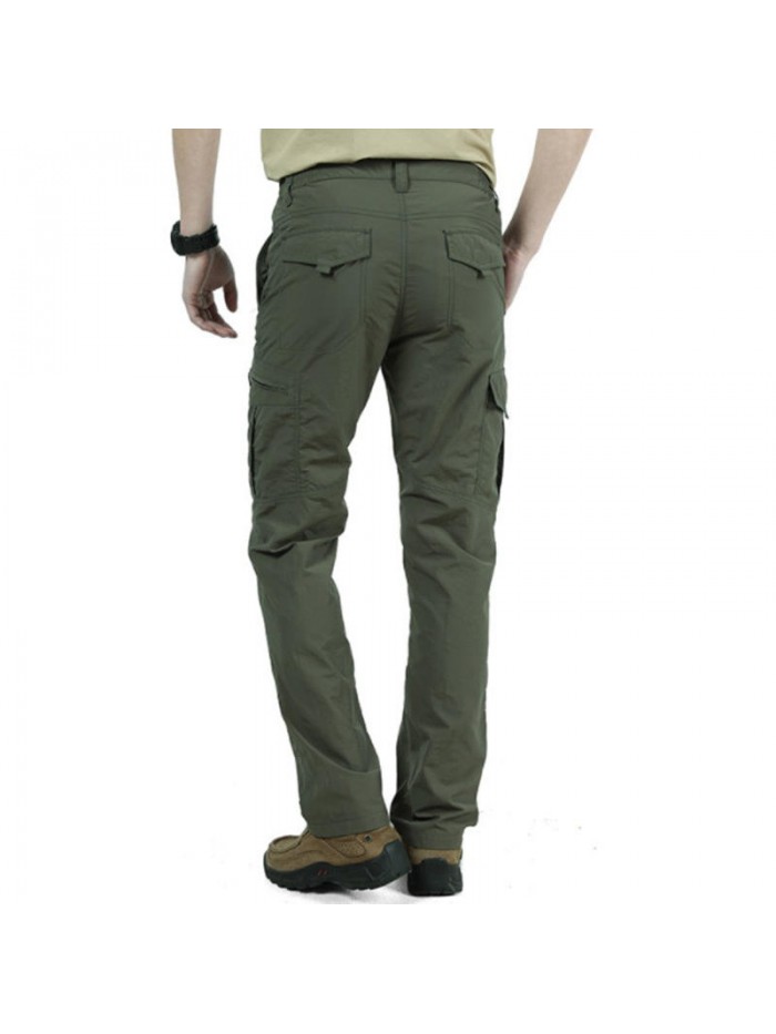 Mens Outdoor Casual Quick Dry Breathable Multi-pocket Military Cargo Pants