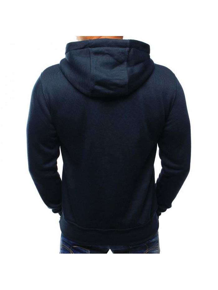 Men's Fashion Letter Printing Cotton Drawstring Long Sleeve Hoodies Fit Casual Sweatshirts