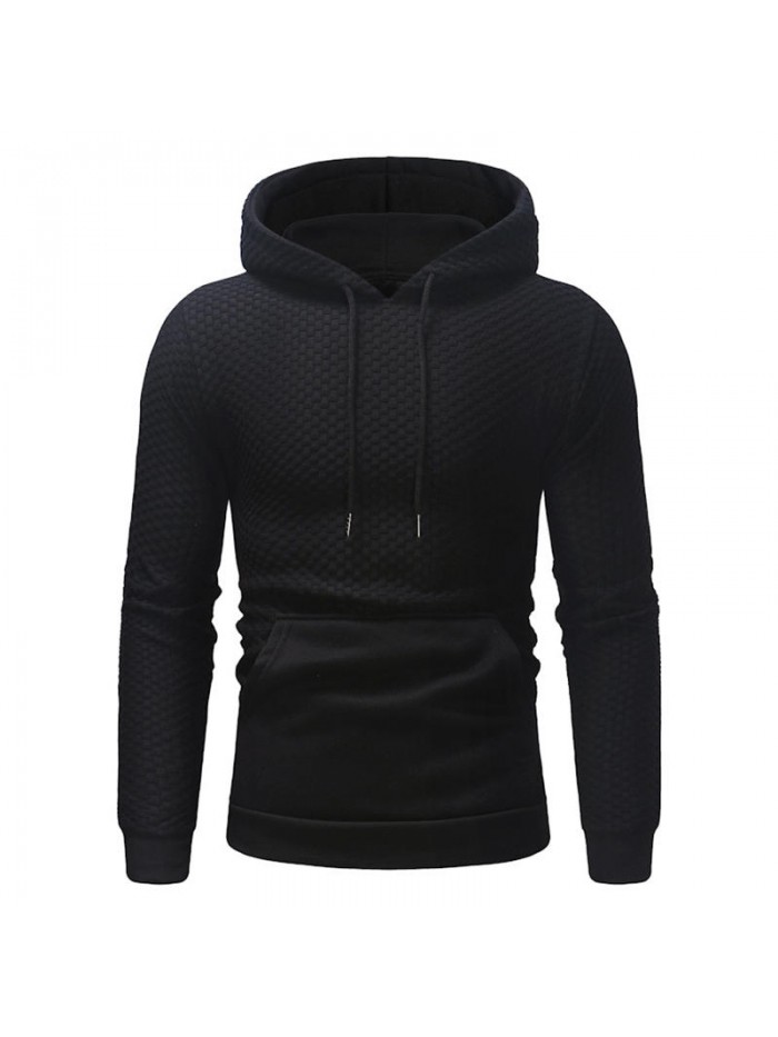 Mens Pullover Stitching Color Sport Drawstring Hoodies Sweatshirts