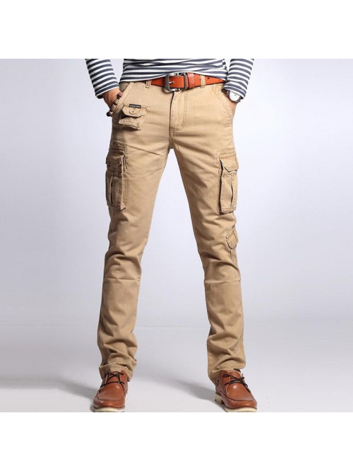 Men's Fashion Cargo Pants Multi Pockets Outdoors C...