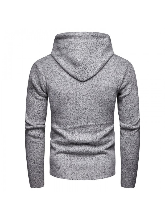 Men's Casual Pullover Drawstring Hooded Sweatshirt Solid Color Long Sleeve Hoodies Sweatshirts