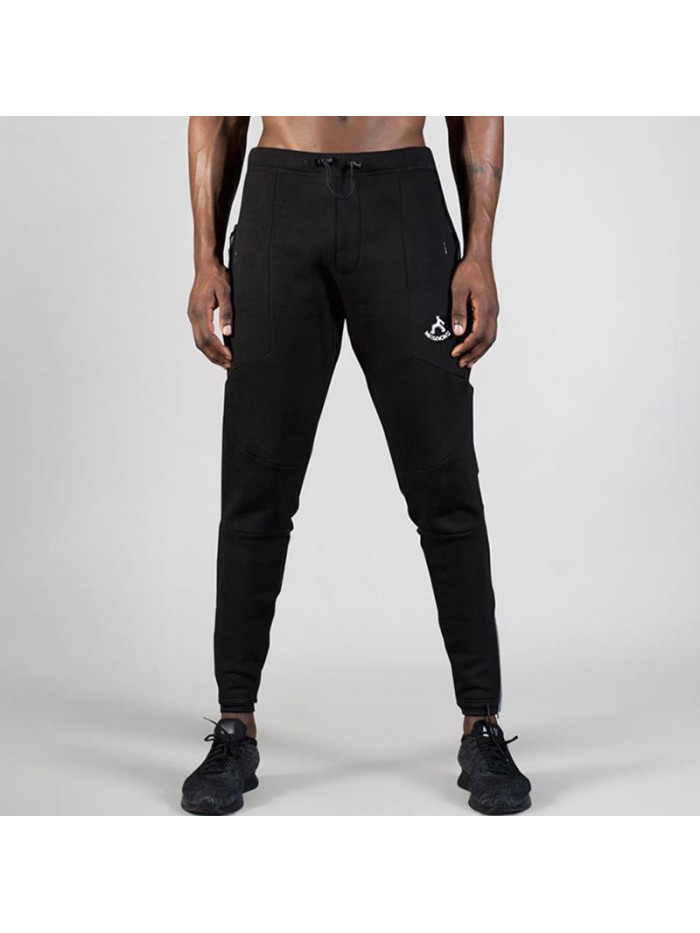 Mens Fleece Warm Sport Running Training Drawstring Slim Fit Elastic Casual Pants