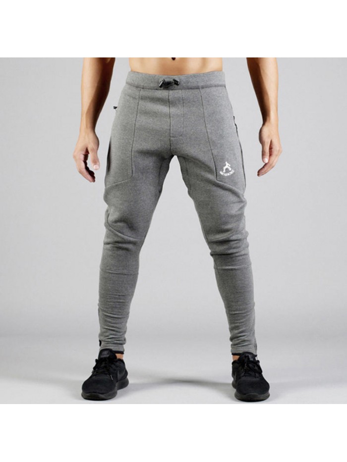 Mens Fleece Warm Sport Running Training Drawstring Slim Fit Elastic Casual Pants