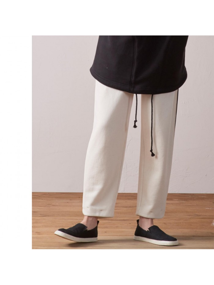 Men's Fashion Cotton Knitting M-4XL Loose Hasp Casual Pants