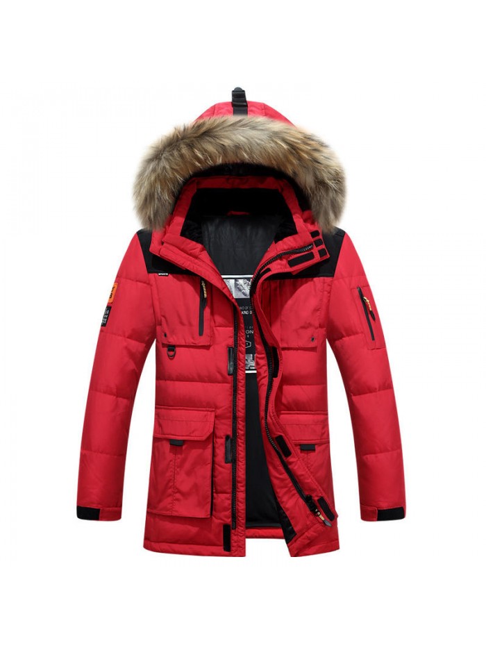 Mens Winter Thick Warm Windproof Down Jacket Outdoor Parka