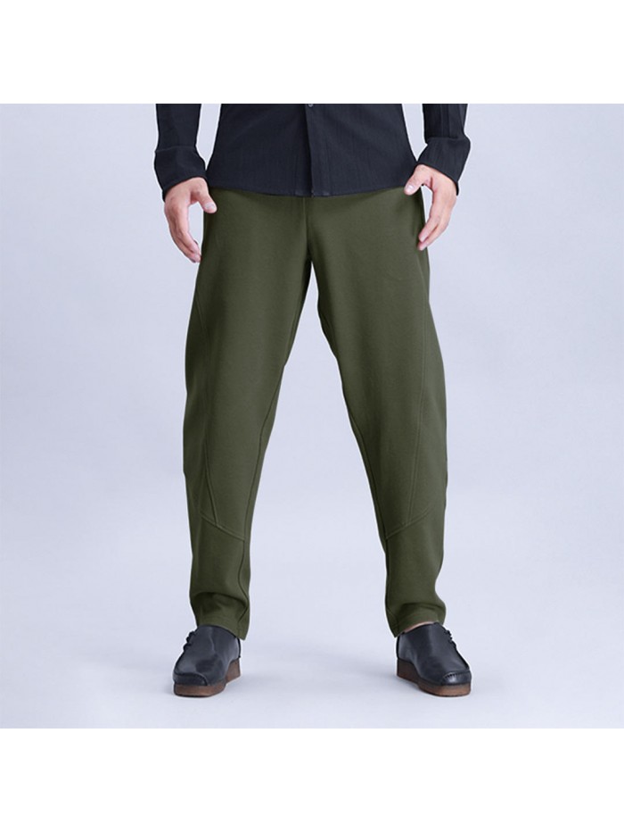 Mens Sport Pants Elastic Waist Drawstring Loose Breathable Casual Harem Pants