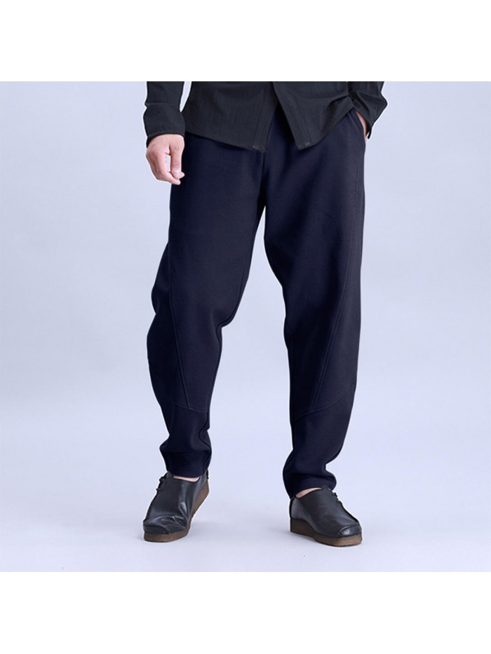 Mens Sport Pants Elastic Waist Drawstring Loose Breathable Casual Harem Pants