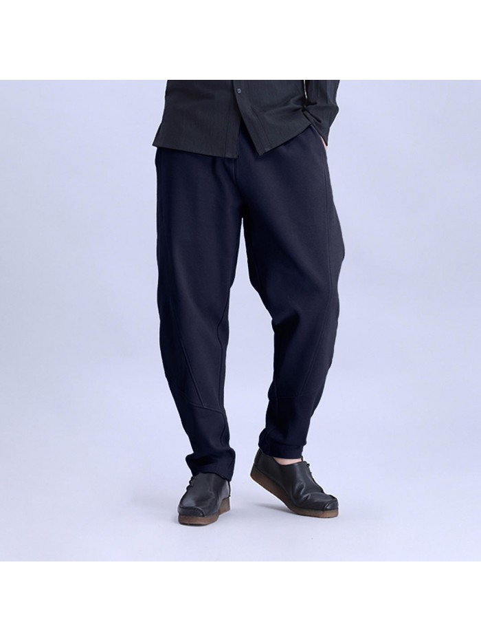 Mens Sport Pants Elastic Waist Drawstring Loose Breathable Casual Harem Pants