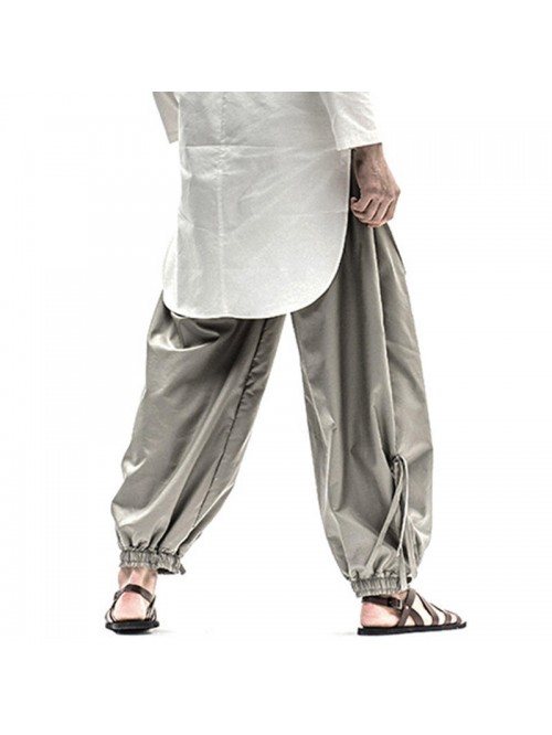 Mens National Wide Leg Cotton Harem Trousers Two P...