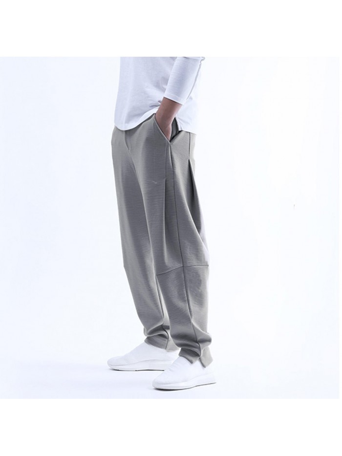 Mens Elastic Cotton Breathable Brief Solid Color Comfy Fashion Casual Straight Pants