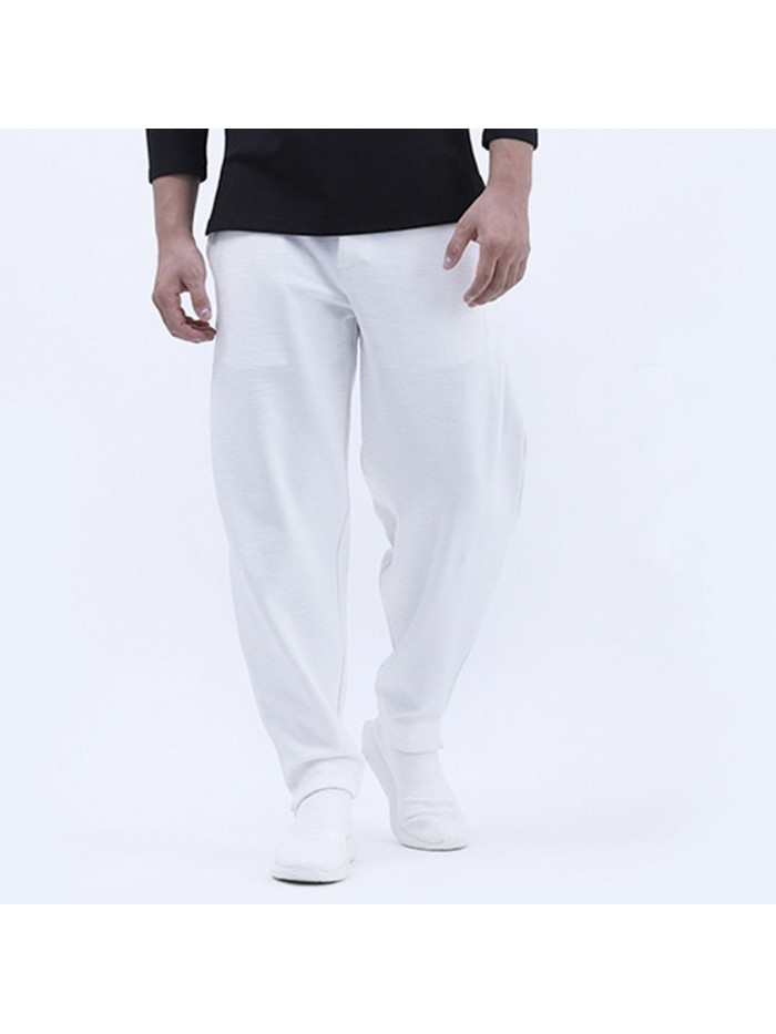 Mens Elastic Cotton Breathable Brief Solid Color Comfy Fashion Casual Straight Pants